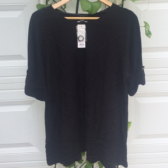 croft & barrow Sweaters - Croft and Barrow black short sleeve sweater